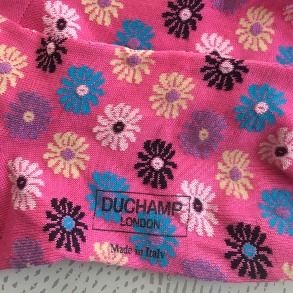 Duchamp London Pink Floral Sock 🧦 🌸 Large - Picture 3 of 4